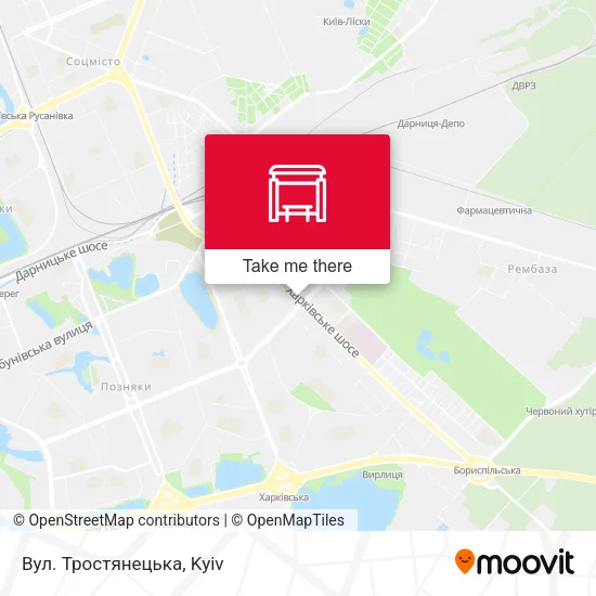 Карта Вул. Тростянецька