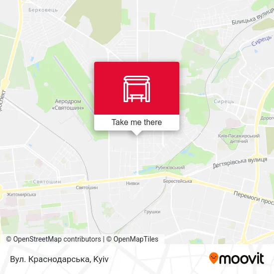 Карта Вул. Краснодарська