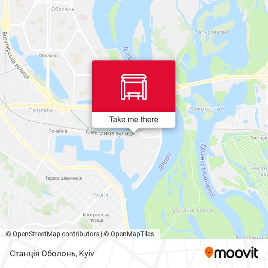 Станція Оболонь map