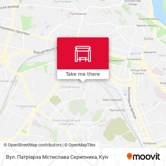 Карта Вул. Патріарха Мстислава Скрипника