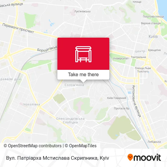 Карта Вул. Патріарха Мстислава Скрипника