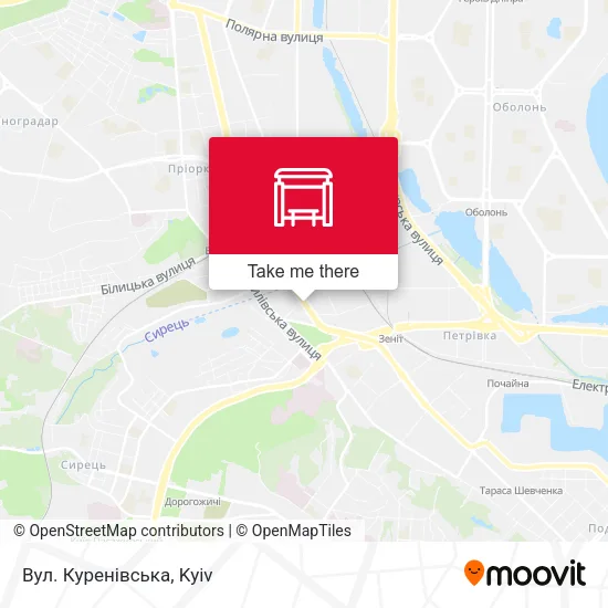 Карта Вул. Куренівська