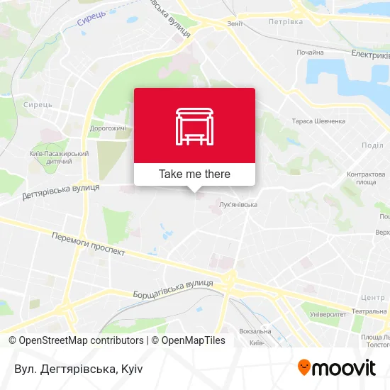 Карта Вул. Дегтярівська