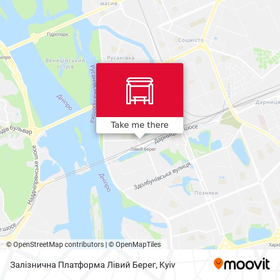 Залізнична Платформа Лівий Берег map