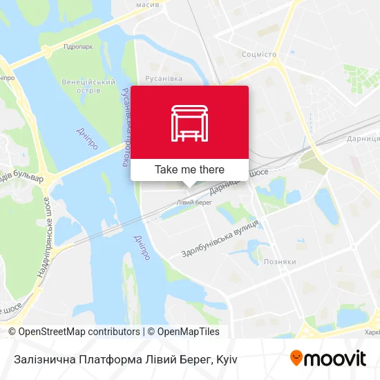Карта Залізнична Платформа Лівий Берег