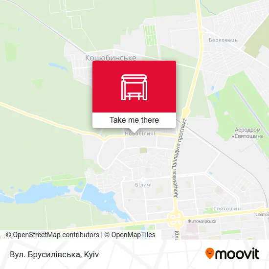 Карта Вул. Брусилівська