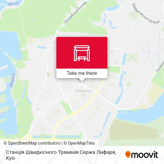 Карта Станція Швидкісного Трамвая Сержа Лифаря