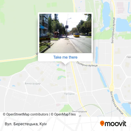 Карта Вул. Берестецька