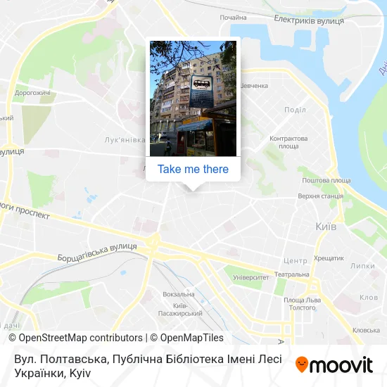 Карта Вул. Полтавська, Публічна Бібліотека Імені Лесі Українки