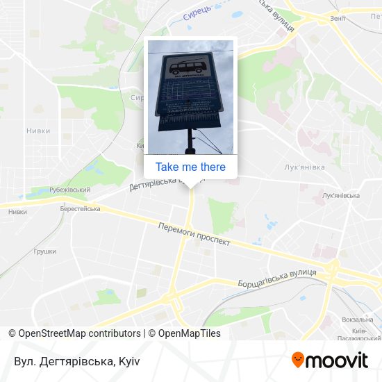Карта Вул. Дегтярівська