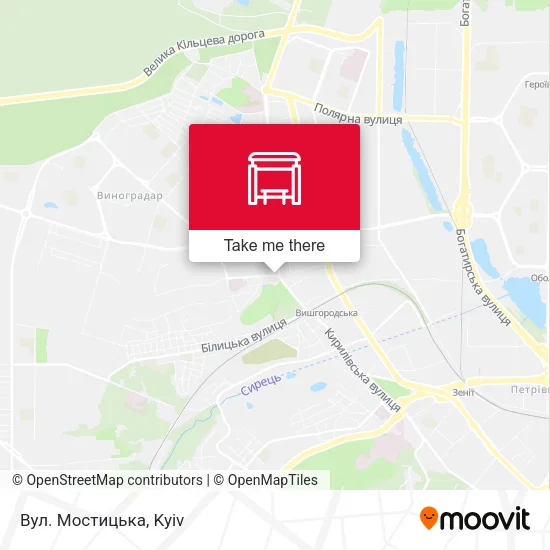 Карта Вул. Мостицька