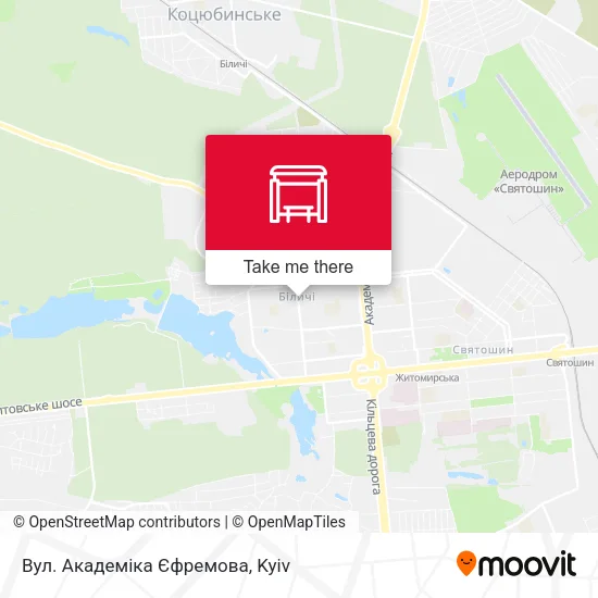 Вул. Академіка Єфремова map