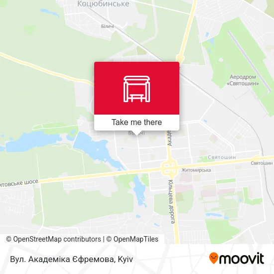 Карта Вул. Академіка Єфремова