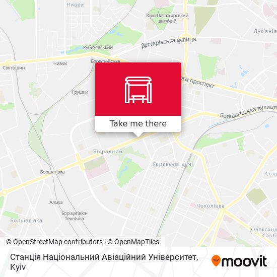 Станція Національний Авіаційний Університет map