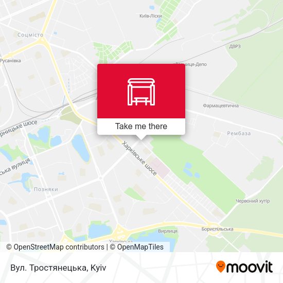 Карта Вул. Тростянецька