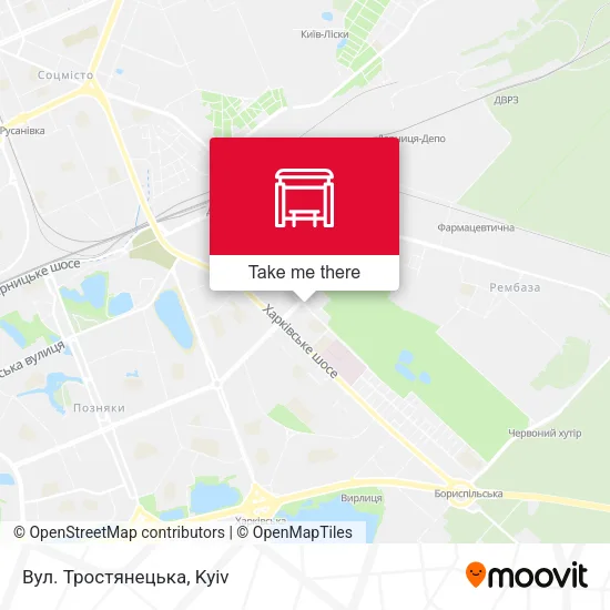 Карта Вул. Тростянецька