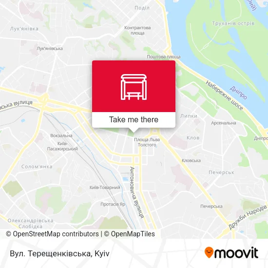 Карта Вул. Терещенківська