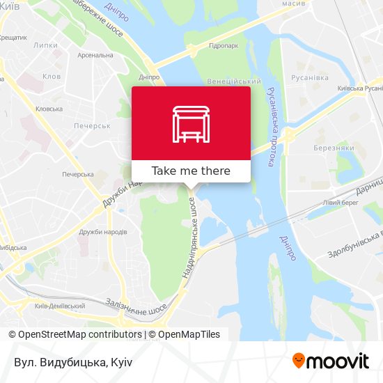 Вул. Видубицька map