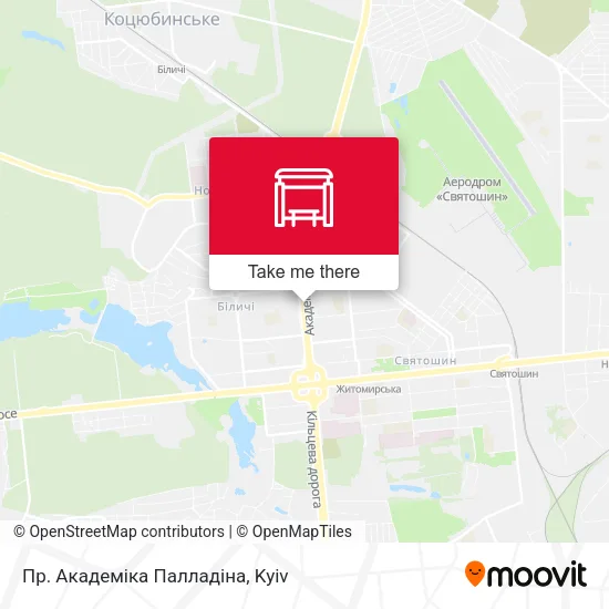 Карта Пр. Академіка Палладіна