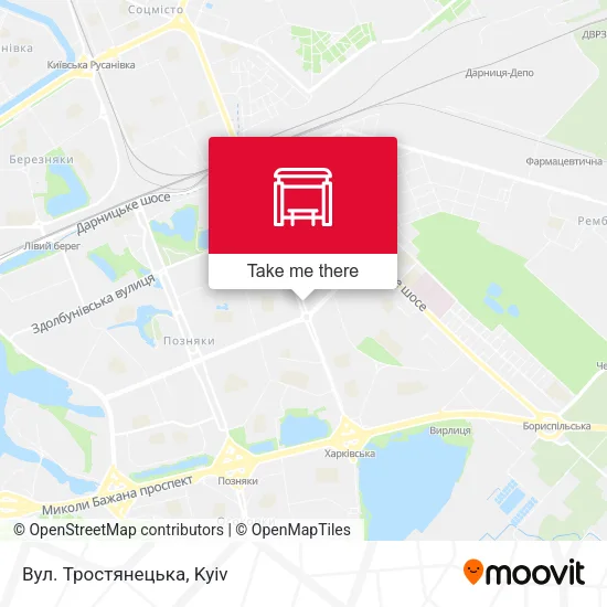 Карта Вул. Тростянецька
