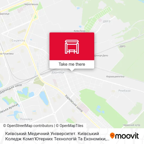 Карта Київський Медичний Університет. Київський Коледж Комп'Ютерних Технологій Та Економіки