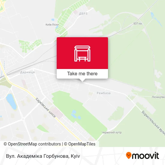 Карта Вул. Академіка Горбунова