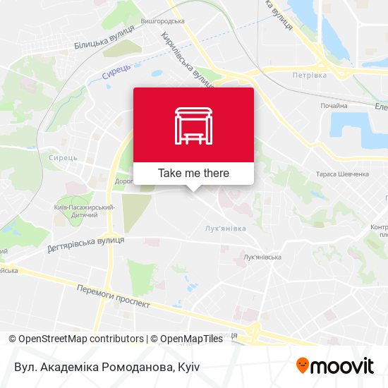 Вул. Академіка Ромоданова map