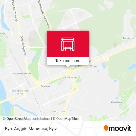 Карта Вул. Андрія Малишка