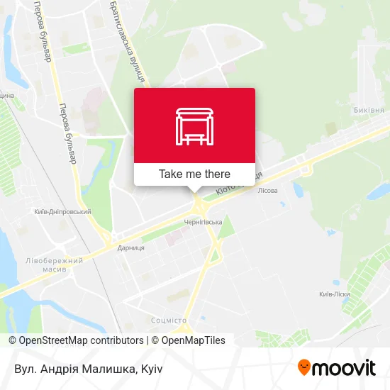 Карта Вул. Андрія Малишка