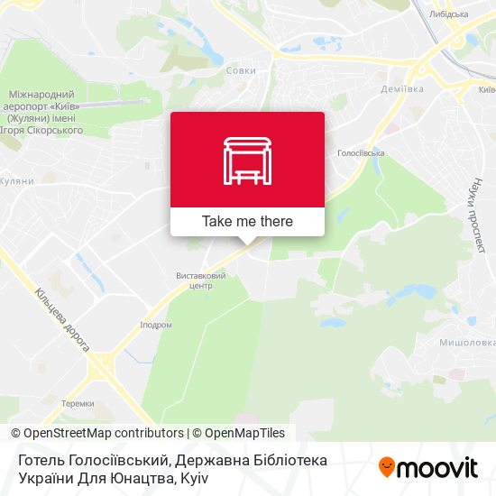 Карта Готель Голосіївський, Державна Бібліотека України Для Юнацтва