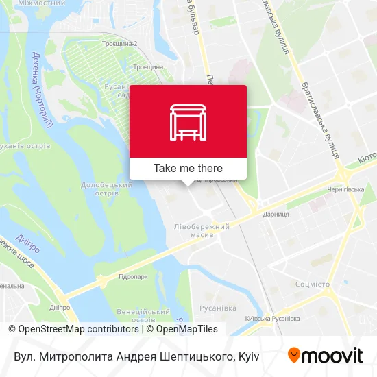 Карта Вул. Митрополита Андрея Шептицького