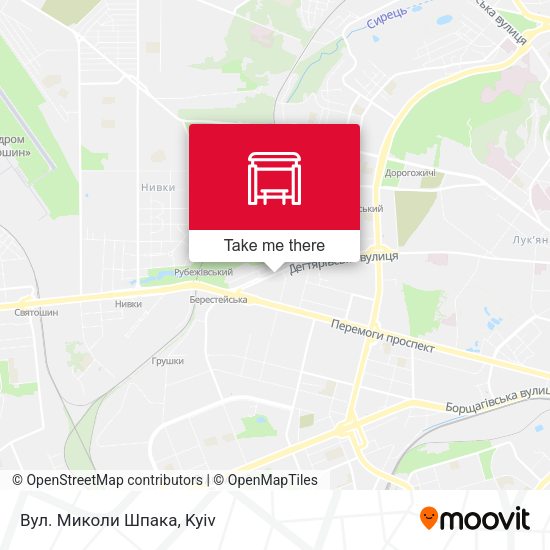 Карта Вул. Миколи Шпака