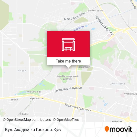 Вул. Академіка Грекова map