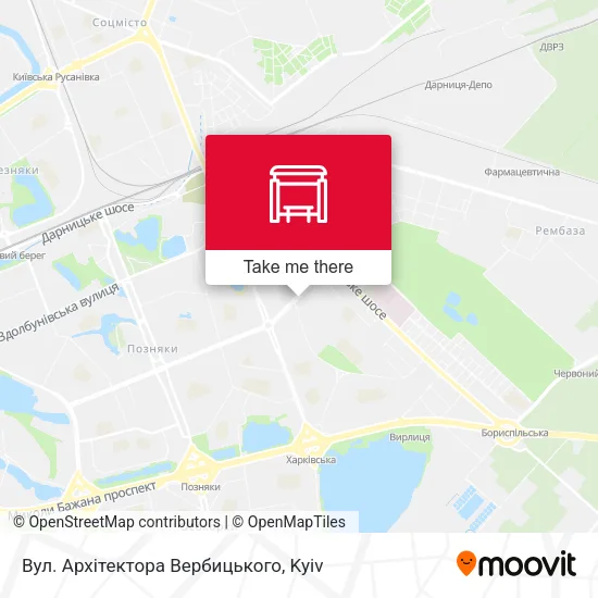 Карта Вул. Архітектора Вербицького