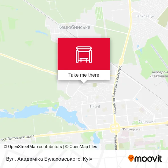 Карта Вул. Академіка Булаховського