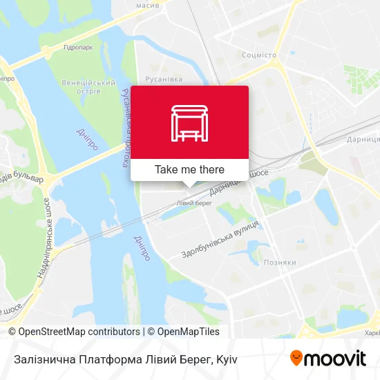 Карта Залізнична Платформа Лівий Берег