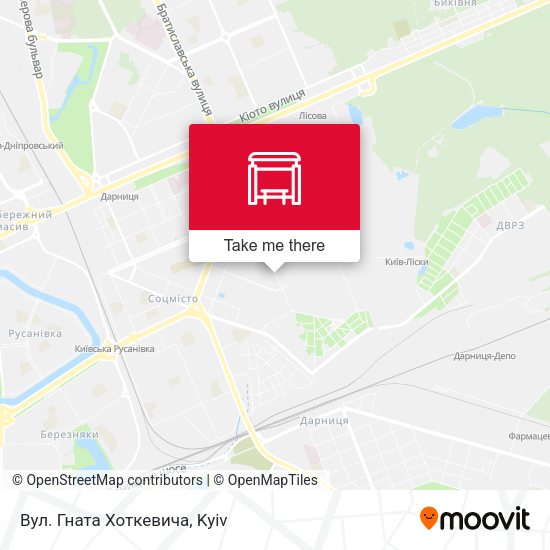 Карта Вул. Гната Хоткевича