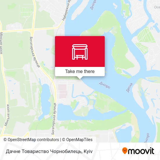 Карта Дачне Товариство Чорнобилець