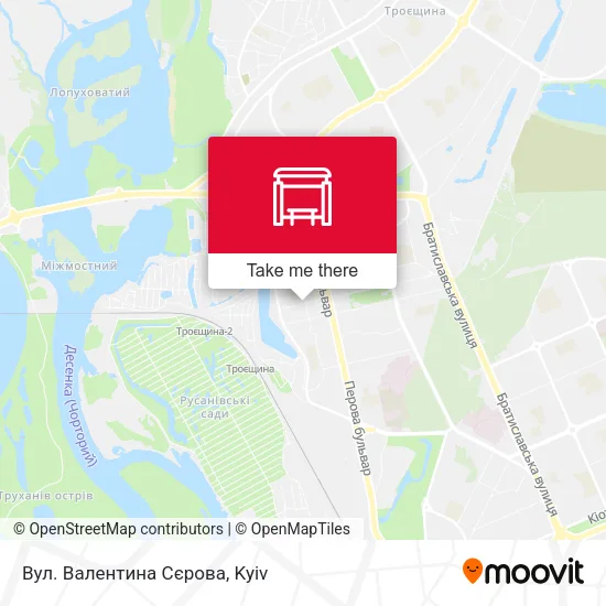 Карта Вул. Валентина Сєрова