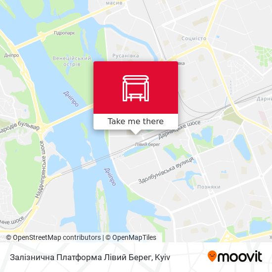 Карта Залізнична Платформа Лівий Берег