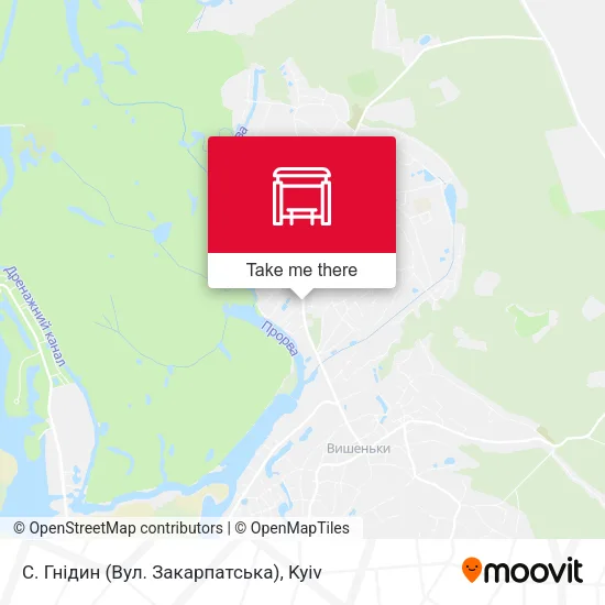 Карта С. Гнідин (Вул. Закарпатська)