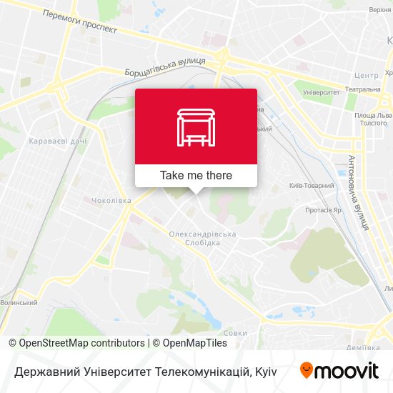 Карта Державний Університет Телекомунікацій