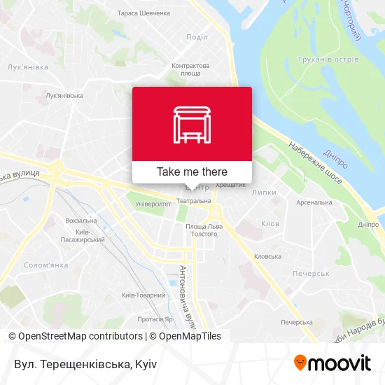 Карта Вул. Терещенківська