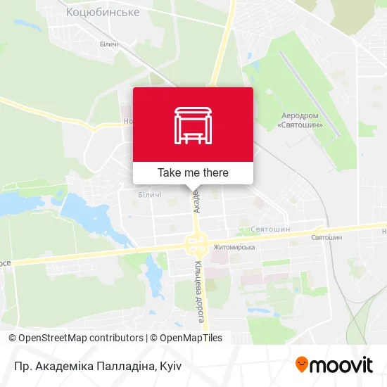 Карта Пр. Академіка Палладіна