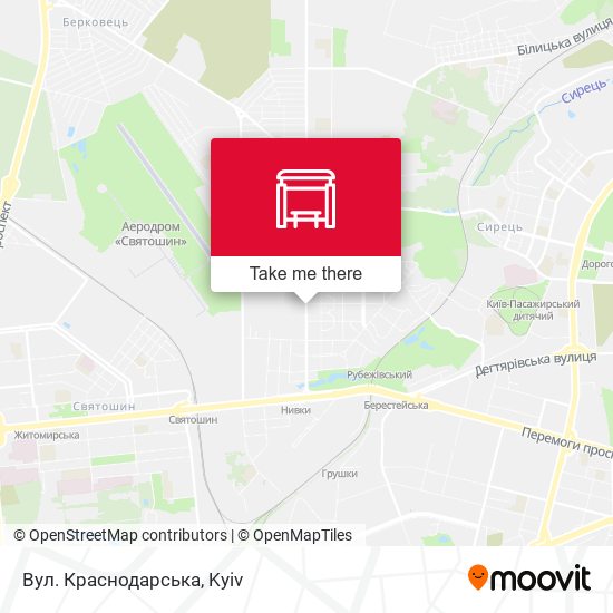Карта Вул. Краснодарська
