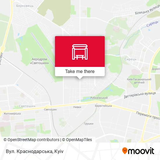 Карта Вул. Краснодарська