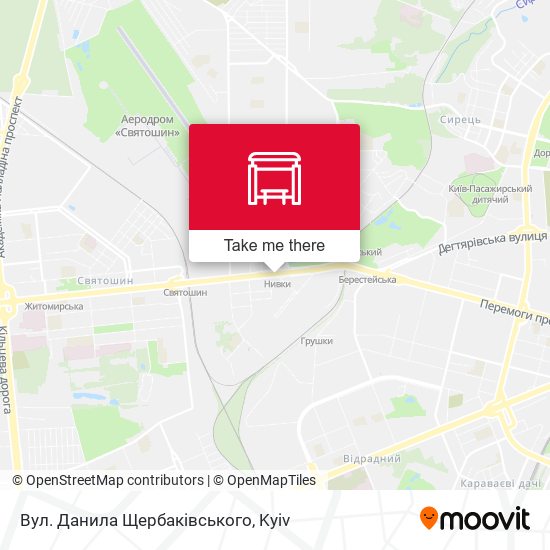 Вул. Данила Щербаківського map