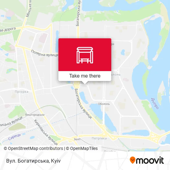 Карта Вул. Богатирська