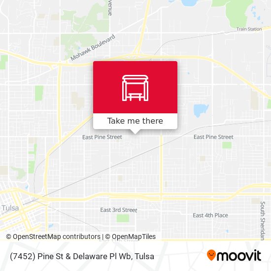 (7452) Pine St & Delaware Pl Wb map