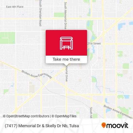 (7417) Memorial Dr & Skelly Dr Nb map